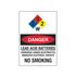 NFPA Chemical Sign - Lead Acid Batteries No Smoking 10 x 14